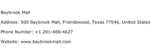 Baybrook Mall Address Contact Number