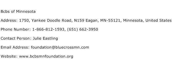 Bcbs of Minnesota Address Contact Number