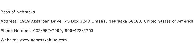 Bcbs of Nebraska Address Contact Number