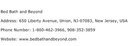 Bed Bath and Beyond Address Contact Number
