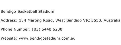 Bendigo Basketball Stadium Address Contact Number
