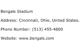 Bengals Stadium Address Contact Number