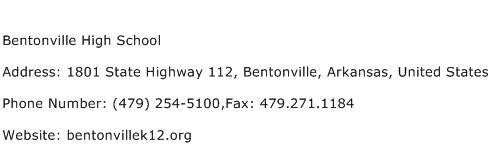 Bentonville High School Address Contact Number