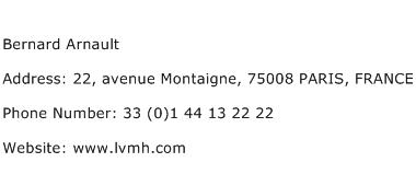 Bernard Arnault Address Contact Number