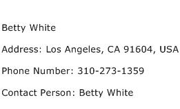Betty White Address Contact Number