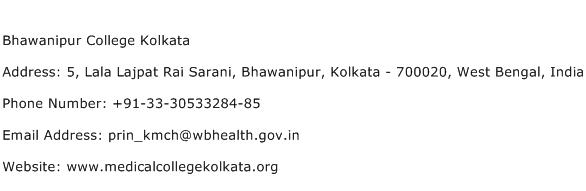 Bhawanipur College Kolkata Address Contact Number