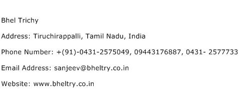 Bhel Trichy Address Contact Number