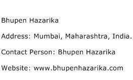 Bhupen Hazarika Address Contact Number
