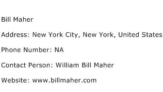 Bill Maher Address Contact Number