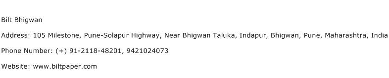Bilt Bhigwan Address Contact Number
