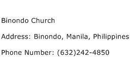 Binondo Church Address Contact Number