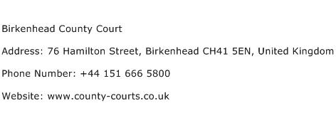 Birkenhead County Court Address Contact Number