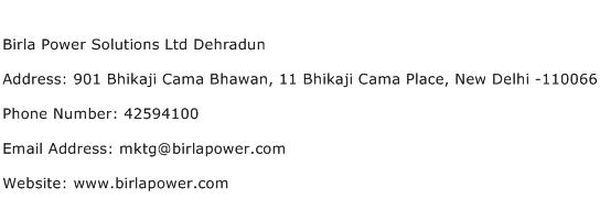 Birla Power Solutions Ltd Dehradun Address Contact Number
