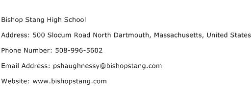 Bishop Stang High School Address Contact Number