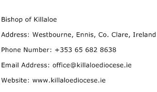 Bishop of Killaloe Address Contact Number