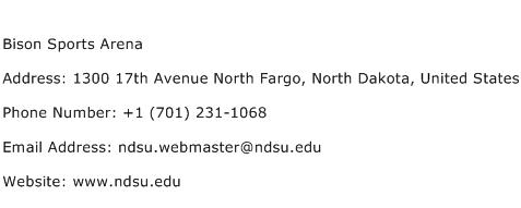 Bison Sports Arena Address Contact Number