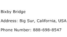 Bixby Bridge Address Contact Number