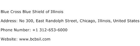 Blue Cross Blue Shield of Illinois Address Contact Number