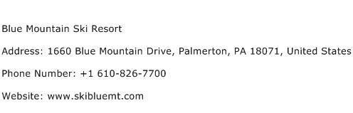 Blue Mountain Ski Resort Address Contact Number