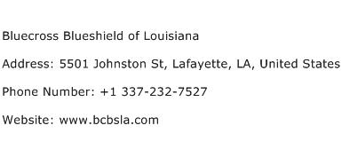 Bluecross Blueshield of Louisiana Address Contact Number