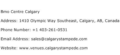 Bmo Centre Calgary Address Contact Number