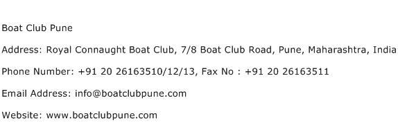 Boat Club Pune Address Contact Number