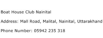 Boat House Club Nainital Address Contact Number