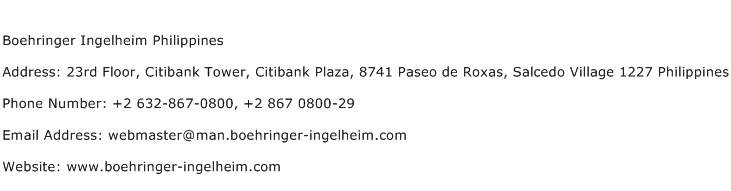 Boehringer Ingelheim Philippines Address Contact Number
