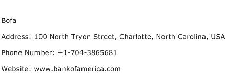Bofa Address Contact Number