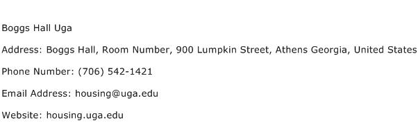 Boggs Hall Uga Address Contact Number