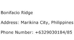 Bonifacio Ridge Address Contact Number