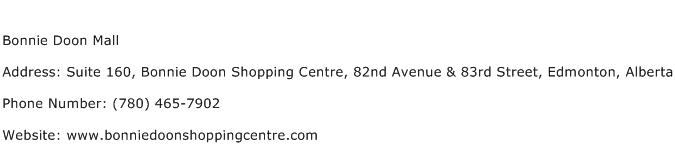 Bonnie Doon Mall Address Contact Number