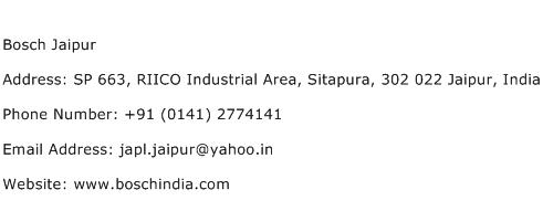 Bosch Jaipur Address Contact Number