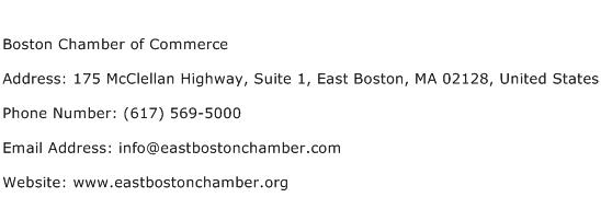 Boston Chamber of Commerce Address Contact Number