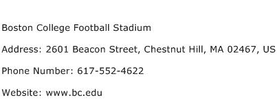 Boston College Football Stadium Address Contact Number