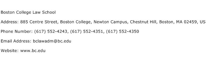 Boston College Law School Address Contact Number