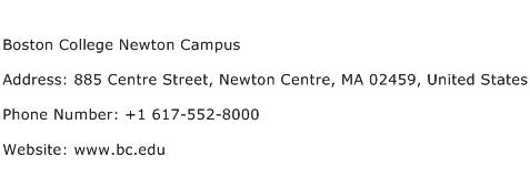 Boston College Newton Campus Address Contact Number