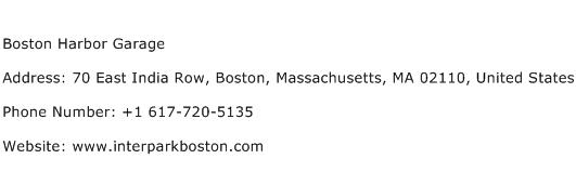Boston Harbor Garage Address Contact Number