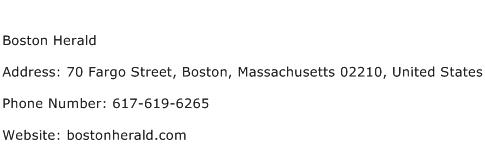 Boston Herald Address Contact Number