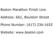 Boston Marathon Finish Line Address Contact Number