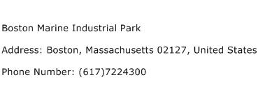 Boston Marine Industrial Park Address Contact Number