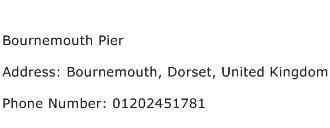 Bournemouth Pier Address Contact Number
