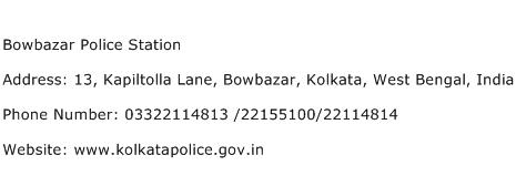 Bowbazar Police Station Address Contact Number