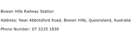 Bowen Hills Railway Station Address Contact Number