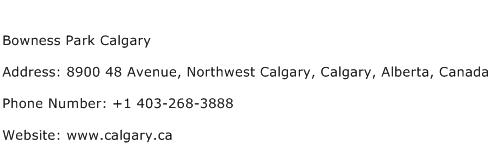 Bowness Park Calgary Address Contact Number