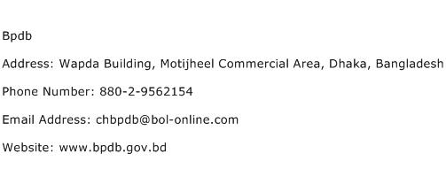 Bpdb Address Contact Number