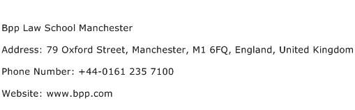 Bpp Law School Manchester Address Contact Number