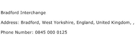 Bradford Interchange Address Contact Number