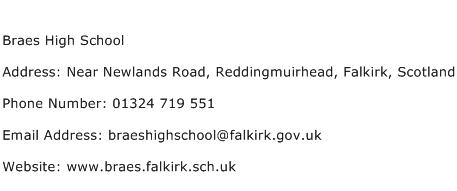 Braes High School Address Contact Number