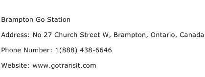 Brampton Go Station Address Contact Number